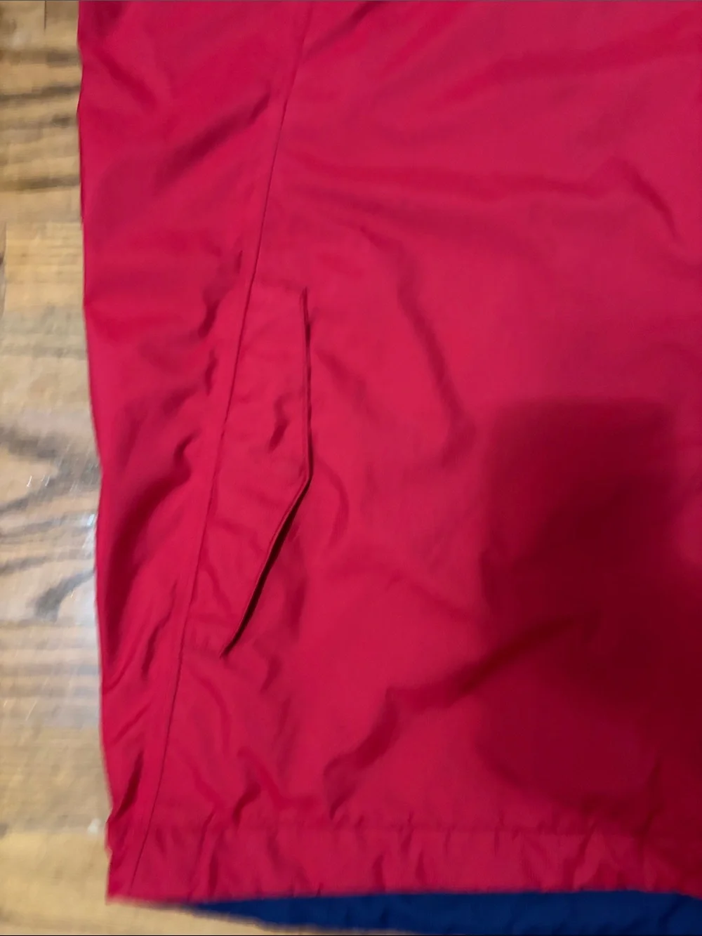 Patagonia Men's Hooded Two-Tone Windbreaker Jacket - Red & Navy Size XL